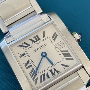 CARTIER TANK FRANÇAISE, MED MODEL, QUARTZ, STEEL